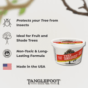 Tree Tanglefoot Insect Barrier 15oz Tub – Non-Toxic Sticky Coating Protects Trees from Crawling Insects - Weather Resistant Bug Glue for Trees