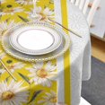 thumbnail image 4 of Spring Floral Round Tablecloth 60 Inch - Waterproof Fabric Table Cloth Protector, Yellow Daisy Botanical Summer Tablecloths Washable Table Cover for Kitchen Banquet Coffee Table Party, 4 of 6