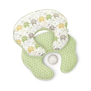 Comfort & Harmony Mombo Deluxe Covered Nursing Pillow, Enchanting Elephants