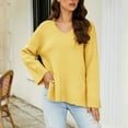 thumbnail image 3 of EGNMCR Cardigans pour Femmes, Chandails pour Femmes Mode Décontractée Unie Pull à Manches Longues Col en V Hauts Tricotés Chandail Femme, 3 of 6