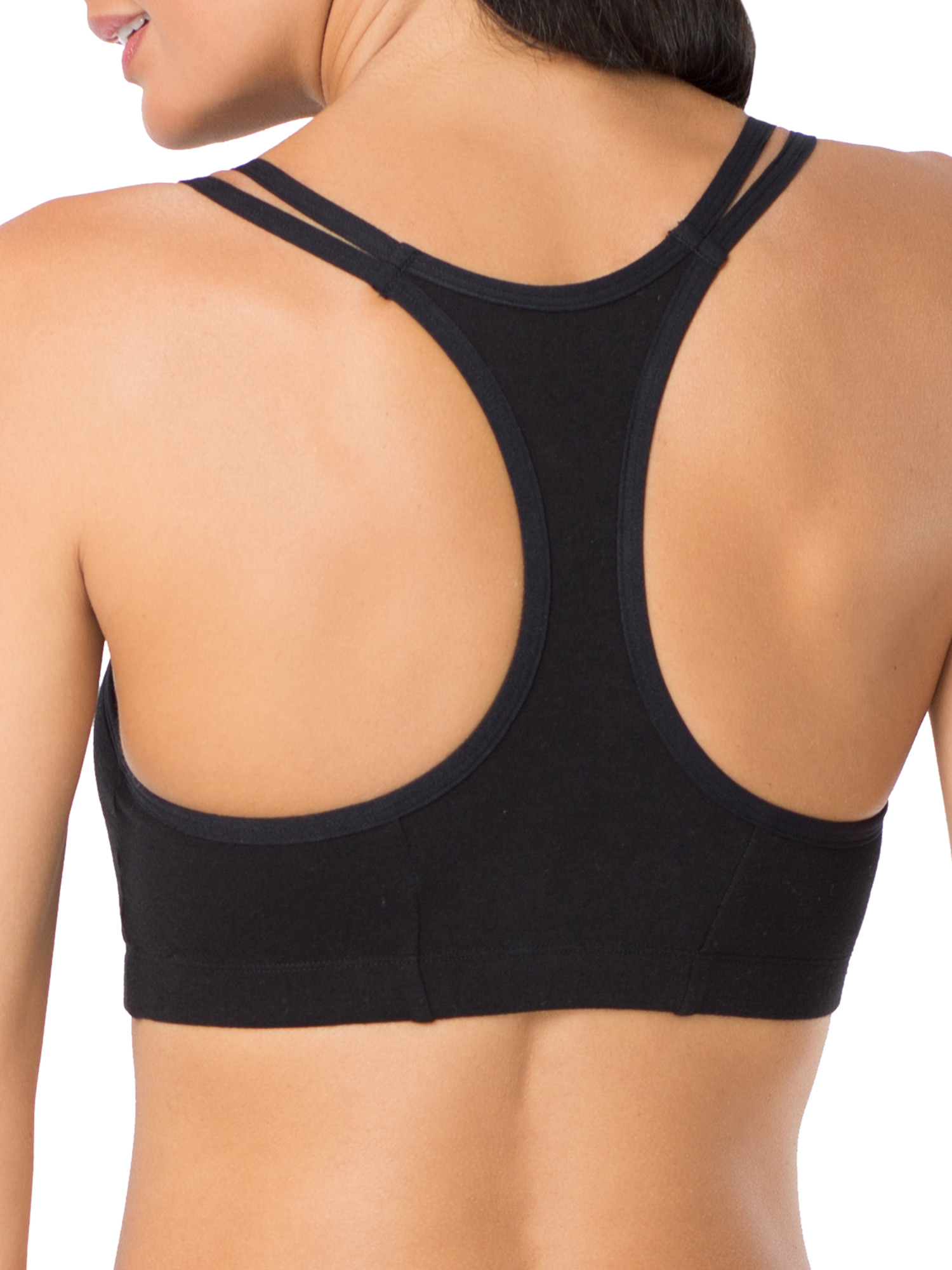 Fruit of the Loom Women's Spaghetti Strap Cotton Sports Bra, 3-Pack, Style-9036