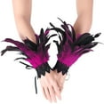 thumbnail image 3 of MEICHEN Fingerless Gloves for Women, Feather Decorative Gloves Carnival Party Masquerade Show Costume Accessories, Fall Winter Fashion Accessories, 3 of 3