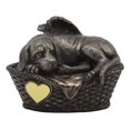 thumbnail image 1 of Angel Labrador Dog Sleeping In Wicker Basket Cremation Urn Pet Memorial Statue, 1 of 4