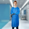 thumbnail image 7 of Blue Disposable Isolation Gowns, PP+PE Personal Protective Gear, 5 Count, L-XL, 7 of 7