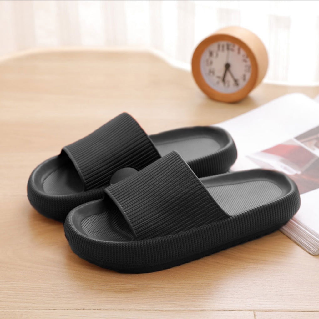Decodeary Platform Cloud Slippers Household Lightweight Leisure for Flip Flops Ladies Indoor Bathroom Slipper Anti for slip Shoes Black 40 41