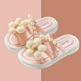 thumbnail image 4 of YHAJDS Kids Retro Sandals with Flower Pearl Thick Mid Heel Summer Beach Shoes, 4 of 5