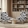 thumbnail image 3 of ZIATUBLES Armless Accent Chair Slipcover Stretch Armless Chair Cover Spandex Slipper Chair Covers without Arms Stretch Removable Modern Furniture Protector for Living Room, Black White Cow Print, 3 of 7