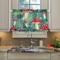 thumbnail image 5 of Mushroom Leaves Plants Cartoon Kitchen Curtains 24 inch Short Tier Curtains for Small Windows Half Window Treatments for Bedroom Kitchen Living Room 2 Panels, 5 of 6