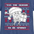 thumbnail image 3 of SpongeBob SquarePants - Spongebob Xmas Sweater - Toddler & Youth Girls Short Sleeve Graphic T-Shirt, 3 of 6