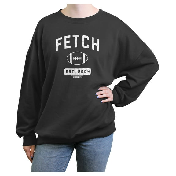 Junior's Mean Girls Retro Fetch Football Est. 2004 Sweatshirt Charcoal Medium