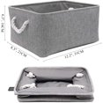 thumbnail image 2 of Foldable Storage Boxes, Fabric Storage Baskets For Books/Dvds/Toys/School/Home/Closet/Office, Pack Of 3 (Grey, Small), 2 of 7
