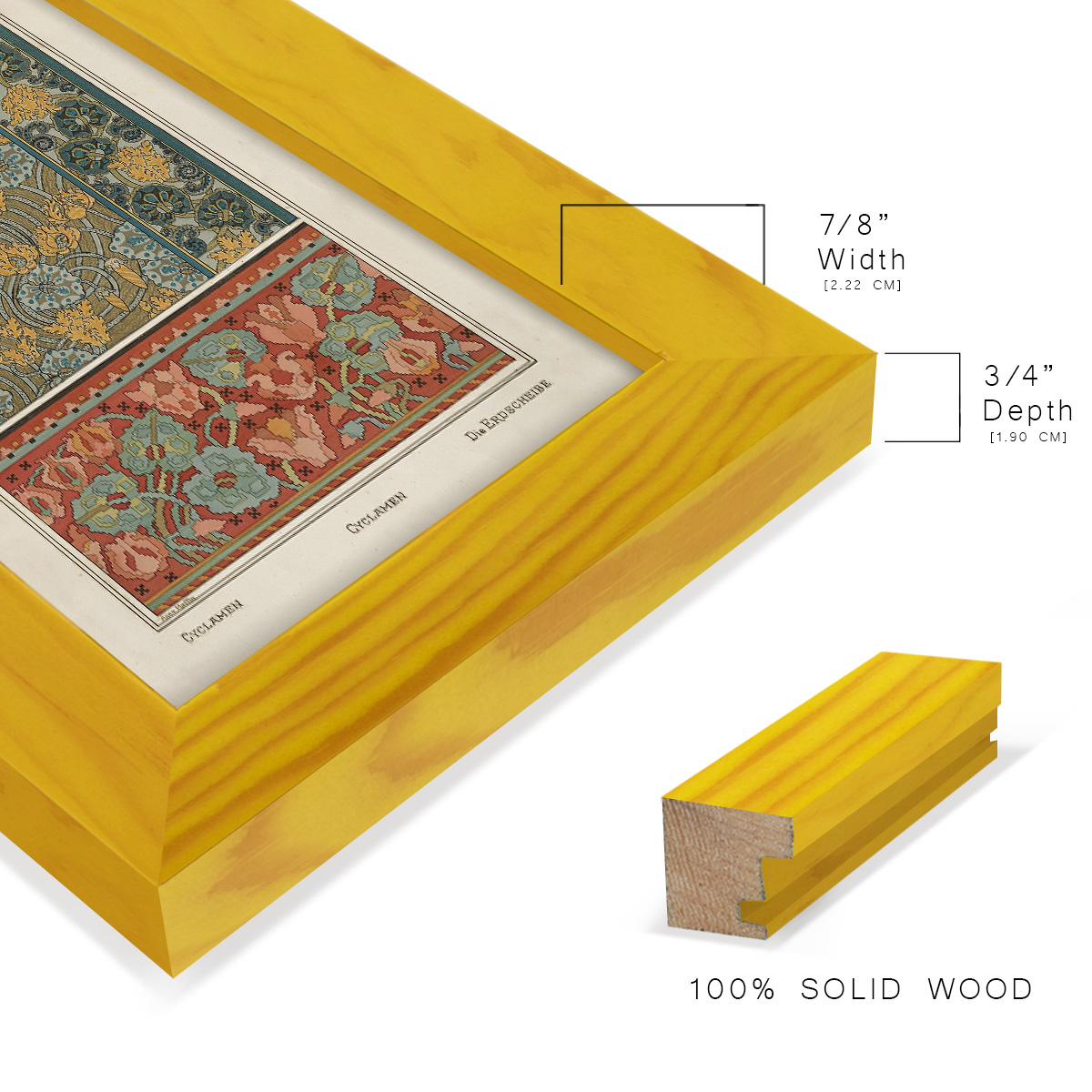 Nouveau Decorative I - Framed Print w/glass - Sunflower Yellow