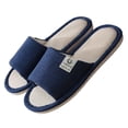 thumbnail image 2 of Chaussons Confortables pour Femmes et Hommes à Bout Ouvert en Coton Lin pour Usage Intérieur Léger, 2 of 4