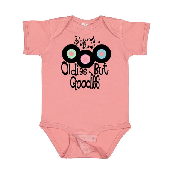 Inktastic Oldies but Goodies Records and Music Notes Boys or Girls Baby Bodysuit