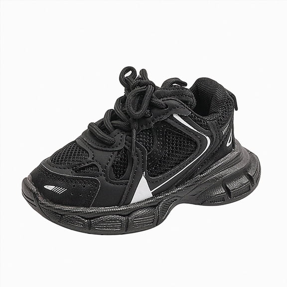 NIEWTR Toddler Shoes Boys Sneakers Girls Walking Shoes Breathable Mesh Toddler Sneakers Kids Running Shoes Non-Slip Tennis Shoe(A-Black,1)