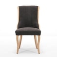 thumbnail image 2 of Snow Velvet Dining Chairs, Mid-Century Style with Curved Wood Trim & Sculpted Legs, Upholstered Comfort for Dining/Lounge, Accent Seating with Fluffy Fabric & Sturdy Wood, Set of 2, Gray, 2 of 22
