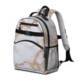 thumbnail image 2 of White Rose Gold Marble Pattern Backpack for School,Cute School Bag,Schoolbag with Adjustable Shoulder Straps & Padded Back,15.25"x11.5"x5.25", 2 of 5