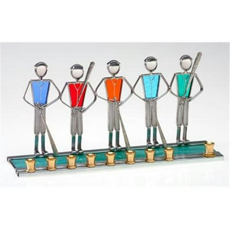 Judaica Kingdom SF-BB-BM-9804-13 Hanukkah Sports Menorahs - Baseball Menorah Male Aqua