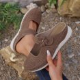 thumbnail image 6 of Domuza Women's Flower Embellished Clog Mules, Breathable Cutout Wedge Casual Slip On Shoes, Lightweight Comfort Footwear for Daily and Outdoor Use Brown 9（EU-42）, 6 of 6