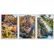 IDEA4WALL 3 Piece Framed Canvas Wall Art for Living Room, Bedroom Italy City Landscape Canvas Prints for Modern Home Decoration Ready to Hang
