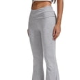 thumbnail image 4 of Women'S Flare Skinny Pants Fold over Leggings Bell Bottom Slim Fit Yoga Pants Y2k Joggers Light Gray S, 4 of 8