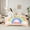 Orange, variant on Manfei Kawaii Pink Cat Twin Bedding Sets 7-Piece for Kids, Cartoon Rainbow Bedding Comforter Set, Cute Stars Print Reversible Sheet Sets, Ultra Soft Home Decor