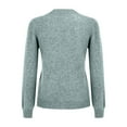 thumbnail image 4 of Knit Sweaters for Women Crewneck Loose Long Sleeve Winter Warm Wool Knit Pullover Tops Cozy Tunic Sweater Mint Green M, 4 of 7
