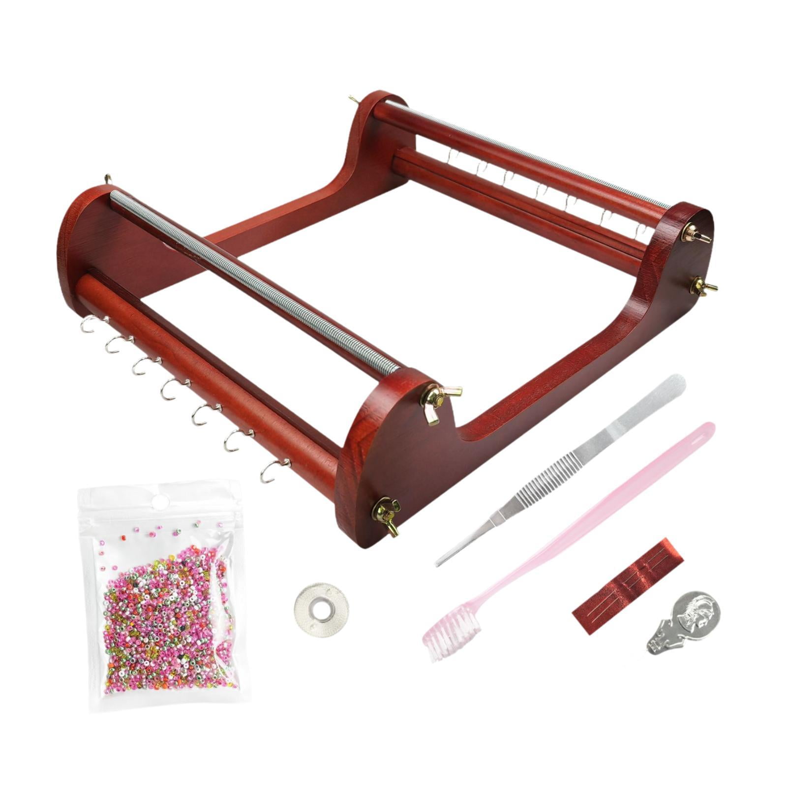 perfeclan Wood Beading Loom Kits for Beginners Beading Supplies Gifts with Beads Wood Bead Loom Set Jewelry Making for Handmade Earring