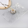 thumbnail image 1 of Rectangular Placemats for Dinner Table  Heat Resistant Elegant Hollow Placemats Non Slip Table Mats Tea Mug Coaster for Kitchen Table  Restaurant  Cafe, 1 of 4
