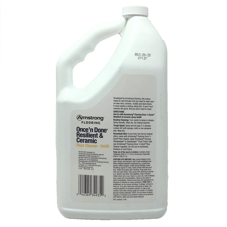 Armstrong Floor Cleaner Cleans No-Wax & Ceramic Floors SC Johnson RARE 27oz  FULL