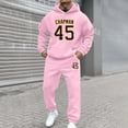 thumbnail image 2 of Zylarhe Men's And Women's Autumn And Winter Fashion Casual Letter Printed Sports Long Sleeved Hoodie Set Zip up Mens Sweatshirt, 2 of 4