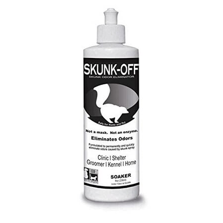 SKUNK - OFF ODOR REMOVER - Not a Mask, Safe & Effective Enzymes Remove Odors(8 (Best Skunk Odor Remover For Dogs)