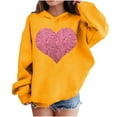 thumbnail image 1 of Sudadera con capucha y estampado de corazón de San Valentín, sudadera de manga larga para niños y niñas, chaqueta para niñas de talla mediana y grande., 1 of 7