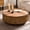 Natural Wood, variant on Shaiailed Oval Coffee Table Set of 2 Modern Wave Stripe Wooden Fluted Center Table Solid Wood Pedestal Side Table Tea Table for Living Room Bedroom Dark Brown