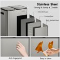 thumbnail image 6 of mVm 16 Gal Dual Compartment Trash Can, Stainless Steel Trash Can with Recycling Bin for Kitchen Home Office (Gray), 6 of 7