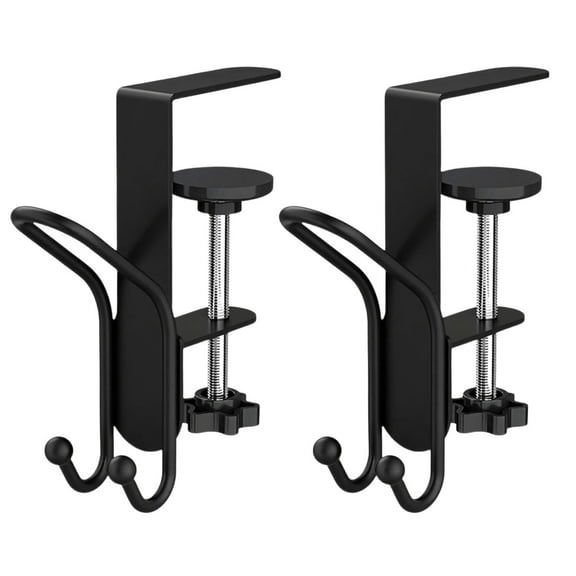 2-in-1 Fireplace Stocking and Garland Hanger, Heavy Duty Adjustable Mantel Hooks No Drill, Christmas Stocking Holder with Dual Hooks for Mantel & Home Decor (2PCS)