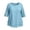 Blue, variant on Vivianyo HD Women's Tiered Layered Hem Blouse, Round Neck 3/4 Sleeve Swing Tunic Top for Women, Fall Versatile Top for Office and Weekend, Sizes L-5XL