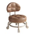 thumbnail image 1 of Asiento rodante de respaldo bajo, reposapiés de sofá de PU, taburete de rodillo de limpieza multiusos, taburete de pedicura para salón, hogar, bibliot café Sunnimix Asiento rodante bajo, 1 of 8