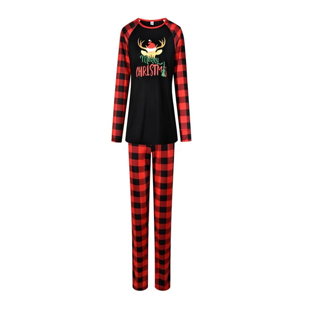 Conjunto de pijamas para hombre y pantalones ropa de dormir a juego con la familia ciervo a cuadros Papa Negro XL Nituyy GL1043 QZ14136B3 Walmart en linea