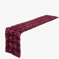 thumbnail image 3 of Efavormart 14"x108" Burgundy Grandiose Rosette Satin Table Runner for Party Dining Banquet Events Restaurant Kitchen Home and Multi-Use, 3 of 11