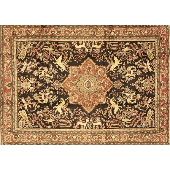 Ahgly Company Indoor Rectangle Persian Brown Traditional Area Rugs, 5' x 8'