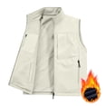 thumbnail image 5 of Zynoxe Men's Fleece Lined Vest Jacket with Side Pockets Comfort Lightweight Sleeveless Jacket for Men Classic Stand Collar Zip Up Thermal Jacket Oversized Solid Color Winter Casual Waistcoat M, 5 of 10