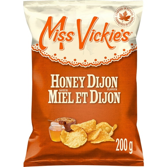 Miss Vickie’s Honey Dijon flavour kettle cooked potato chips, 200GM