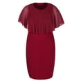 thumbnail image 4 of LapaPlus Wine Red Bodycon Dress, Elegant Ruched Midi Evening Gown for Women, Party Dress (Sizes 0XL-5XL), 4 of 11