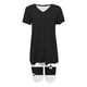 thumbnail image 2 of Blusas para las Mujeres Casual Impreso Cuello en V Manga Corta Blusa Pantalones Cortos, Conjuntos de Ropa para las Mujeres, 2 of 4