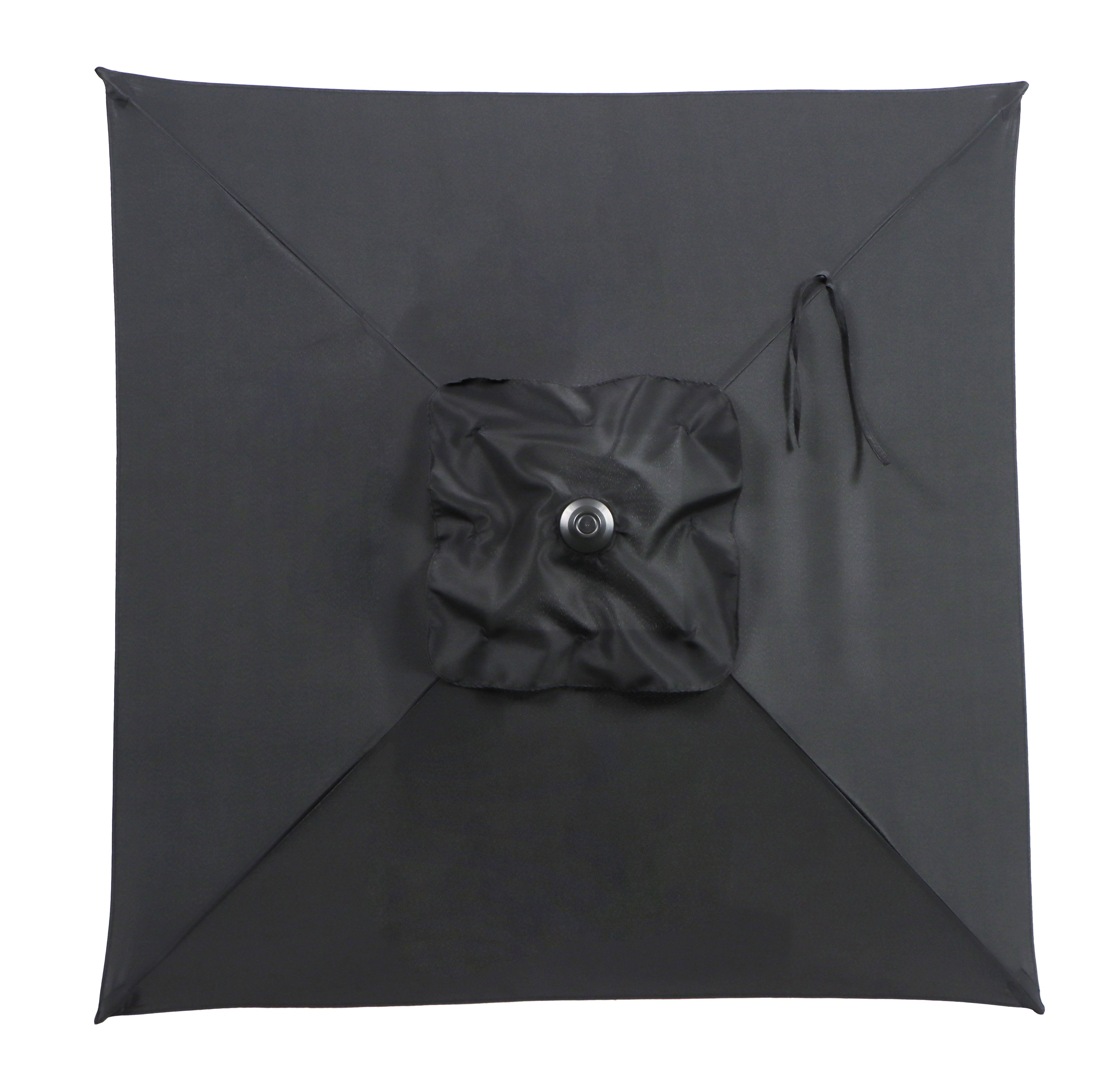 Mainstays Outdoor 5' Black Square Market Patio Umbrella, Push-Up Only Function