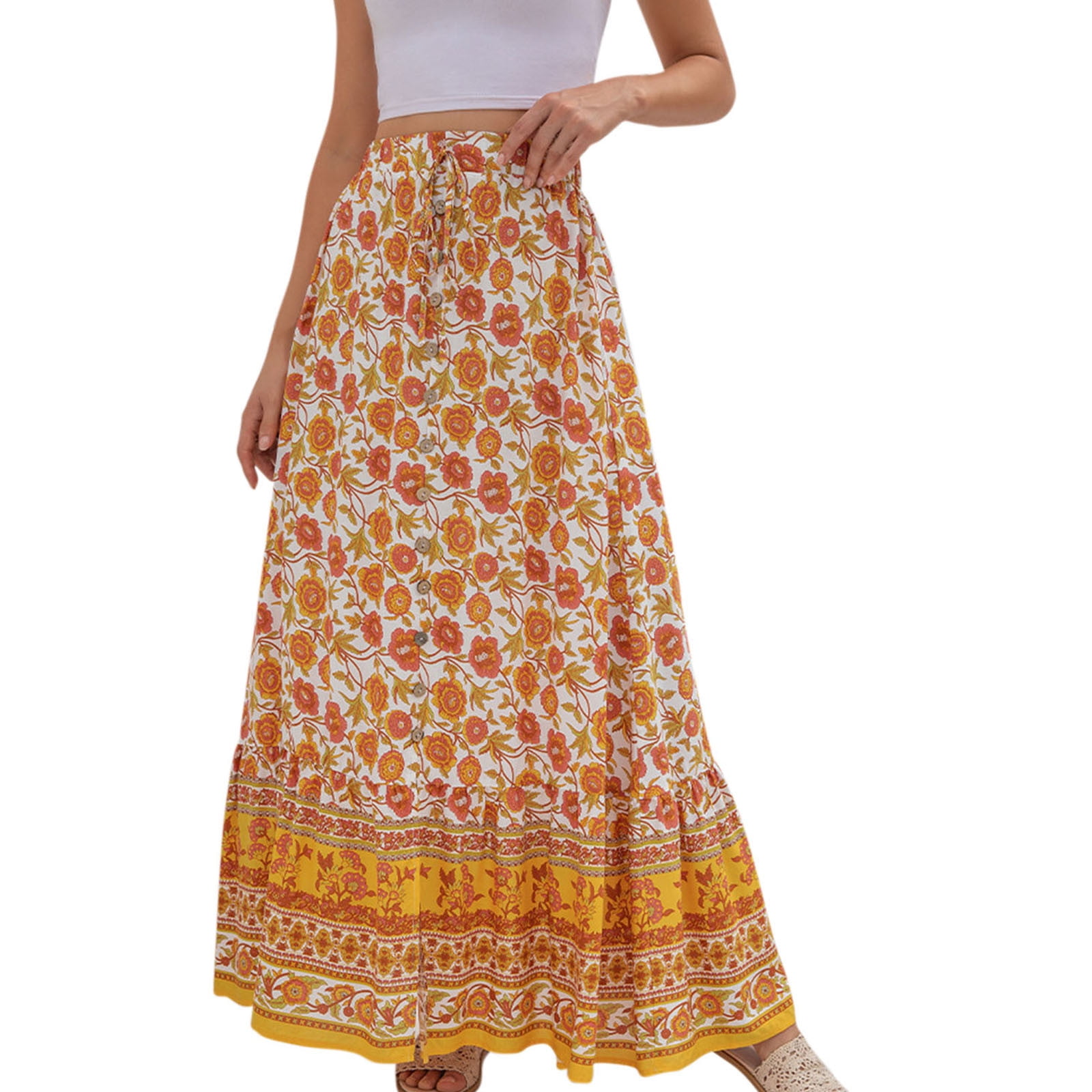 Womens Summer Skirts Long Slit, Beach Maxi Skirts Slits