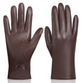 thumbnail image 1 of Guantes de invierno con pantalla táctil y terciopelo cálidos para exteriores, a prueba de frío, de cuero PU, a la moda, caja de regalo para mujer, 1 of 1