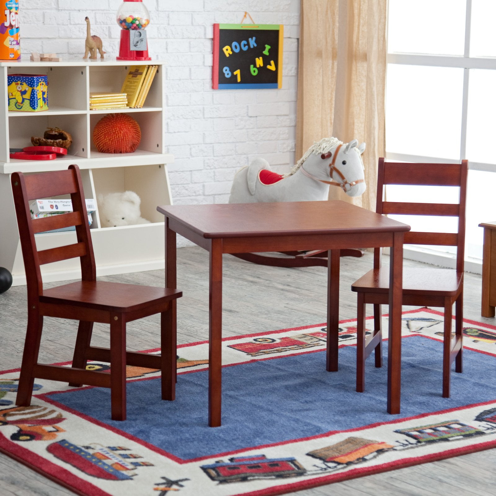 Lipper Child\'s Square Table & Chairs 3-Piece Set, Multiple Colors ... Lipper Child\'s Square Table & Chairs 3-Piece Set, Multiple Colors ...