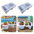 thumbnail image 4 of Bandeja Contenedores Bocadillos Estante Almacenamiento Playa Con Portavasos para Bogg Bag () White, 4 of 9
